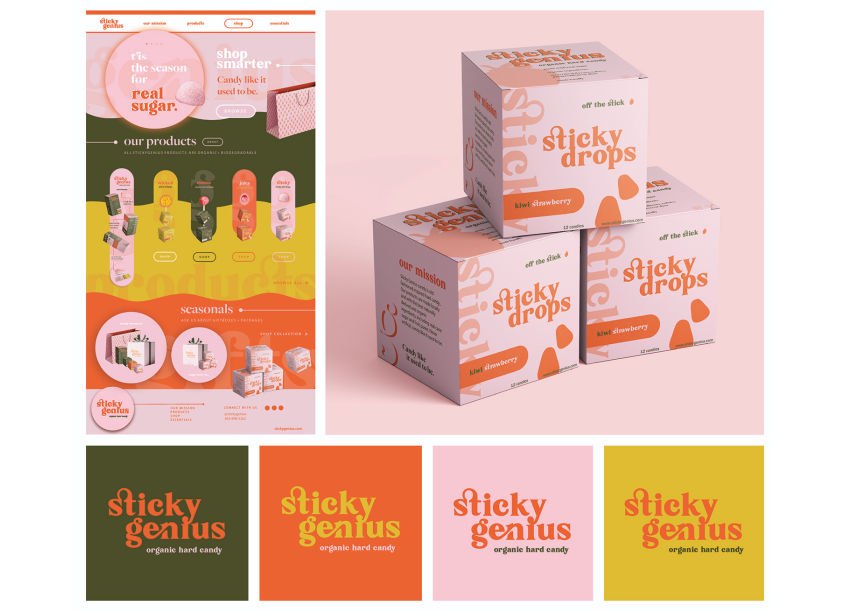Sticky Genius Branding, Package Design, and Integrated Marketing Campaign by PrattMWP College of Art and Design