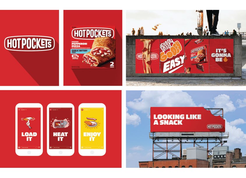 Nestlé Design Packaging Teams & Interact Boulder Hot Pockets Redesign Logo Design: LuxTypo