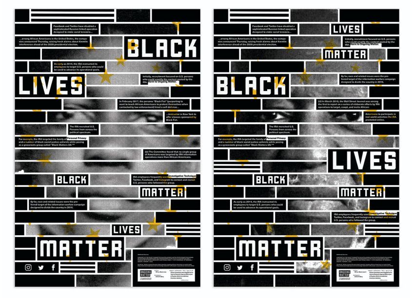 Ongoing Matter: Democracy, Design, and the Mueller Report IRA vs. Black Lives/IRA vs. Black Lives II