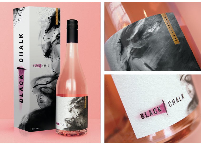 Chase Design Group Black Chalk Still Wine Dancer In Pink