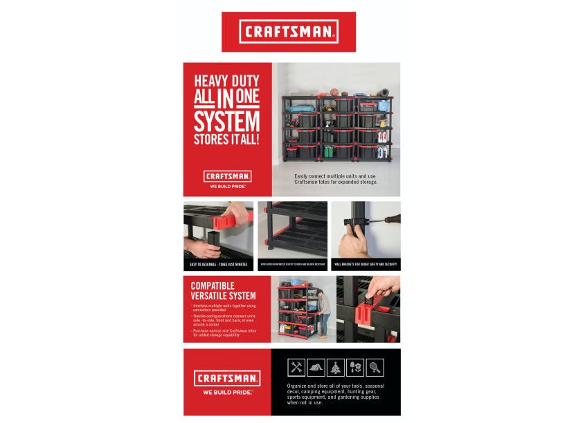 Craftsman Shelf Unit Amazon A+ Content by RRDG Randy Richards Design Group