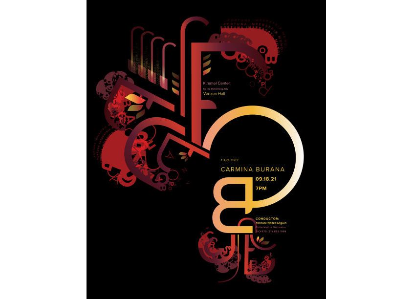Drexel University, Westphal College of Media Arts & Design, Graphic Design Program Orchestra Poster: Carmina Burana