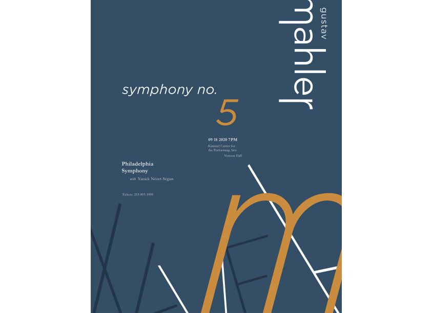 Drexel University, Westphal College of Media Arts & Design, Graphic Design Program Orchestra Poster: Gustav Mahler’s Symphony No. 5