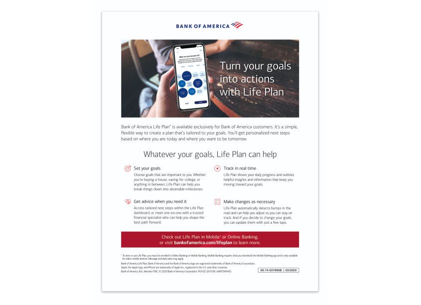 Bank of America, Enterprise Creative Solutions Life Plan Flyer Update - March Launch