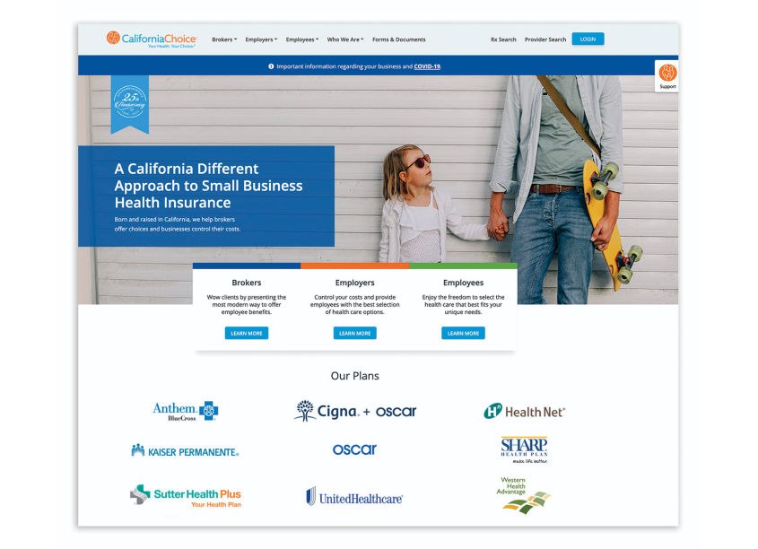 New CalChoice.com Website Redesign by The Word & Brown Companies