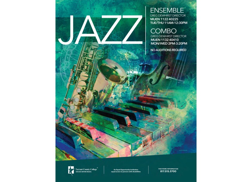 Jazz Concert Poster by Tarrant County College District/Graphic Services