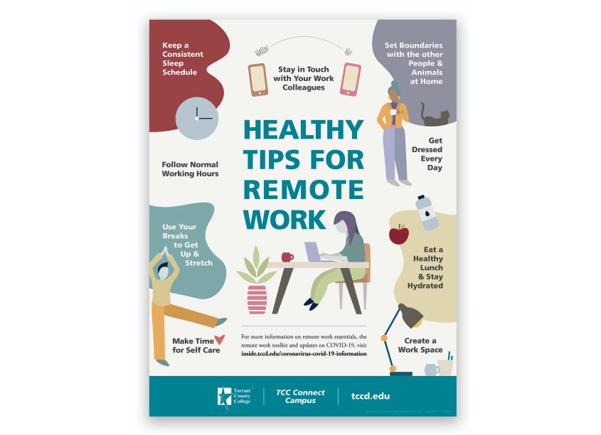 Healthy Tips for Remote Work by Tarrant County College District/Graphic Services