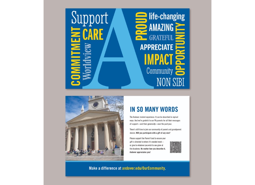 “In Their Own Words” Direct Mail Appeal by Phillips Academy Andover