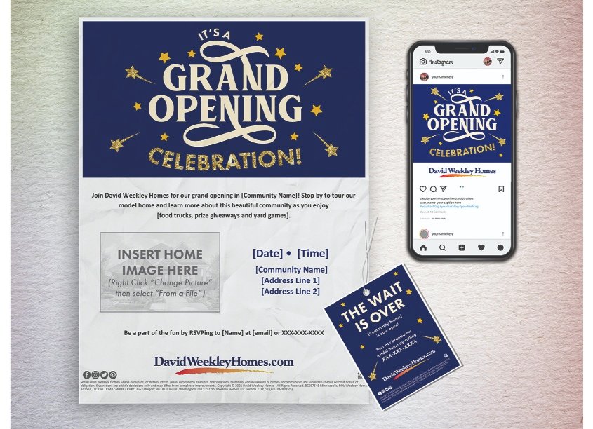 Grand Opening Celebration Package by David Weekley Homes