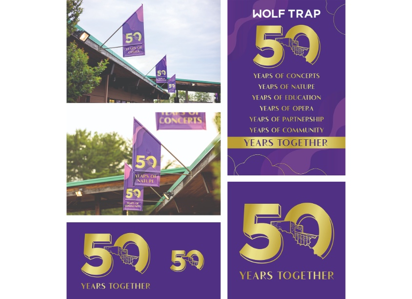 Wolf Trap Foundation for the Performing Arts Wolf Trap 50th Anniversary Logo