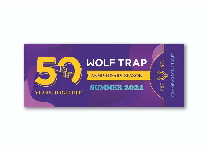 Wolf Trap 50th Anniversary Commemorative Ticket by Wolf Trap Foundation for the Performing Arts
