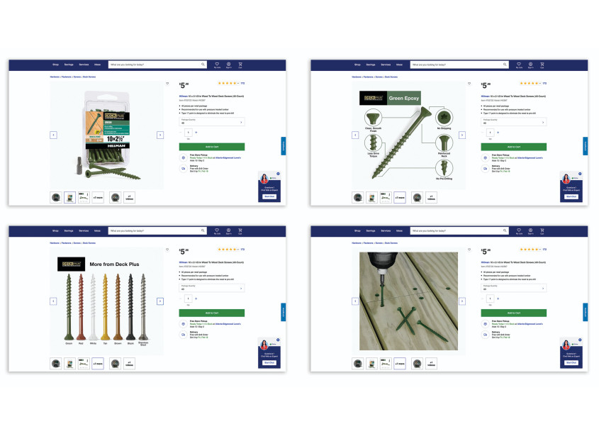 Deck Plus Screws E-Commerce Point of Purchase by Porchlight