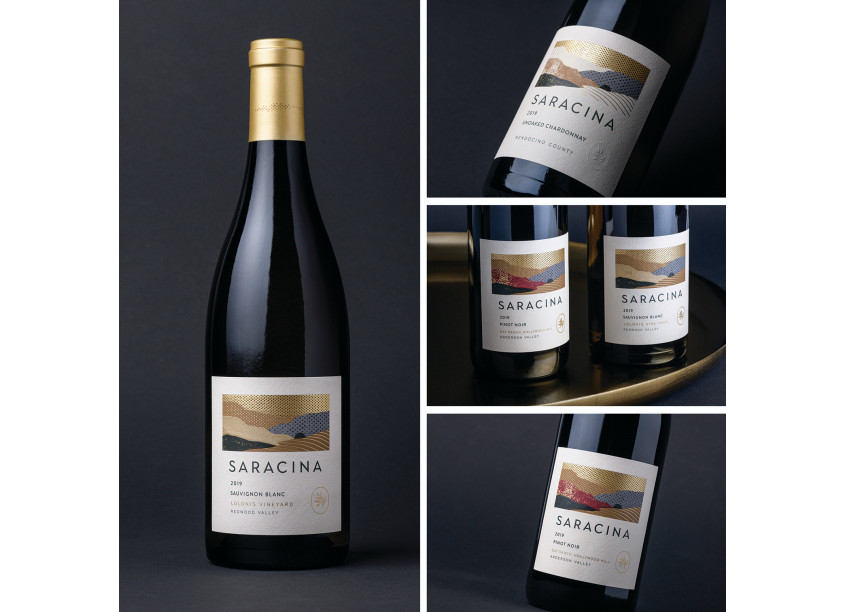 Gatto Rivera Saracina Vineyards Label Redesign