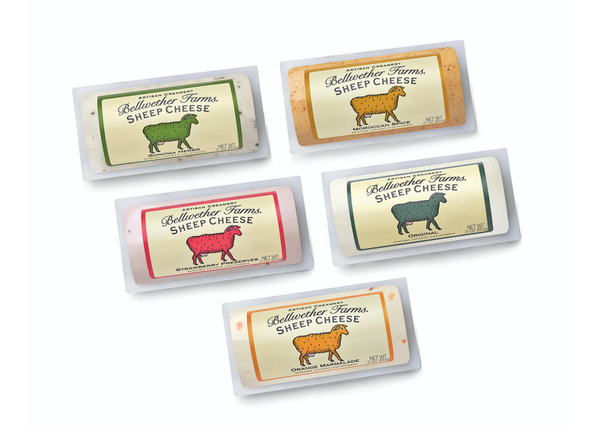 Mark Oliver, Inc. (MOI) Bellwether Farms Sheep Cheese Logs Packaging