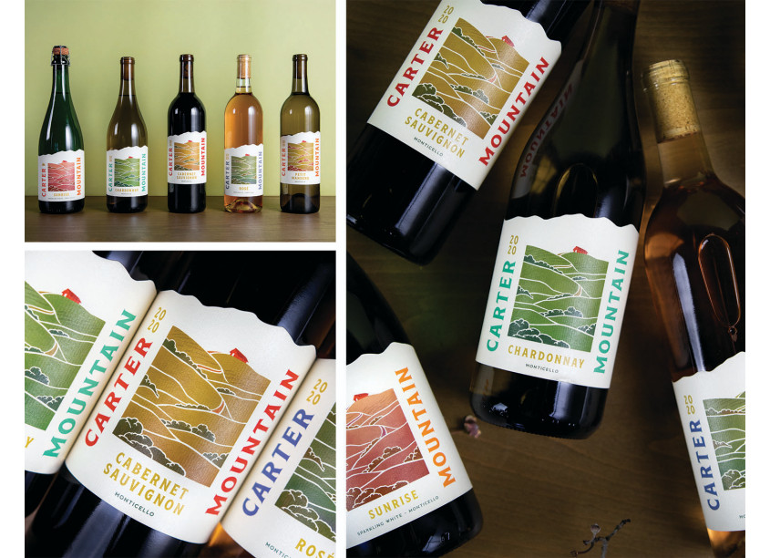Watermark Design Carter Mountain Wines Label Design