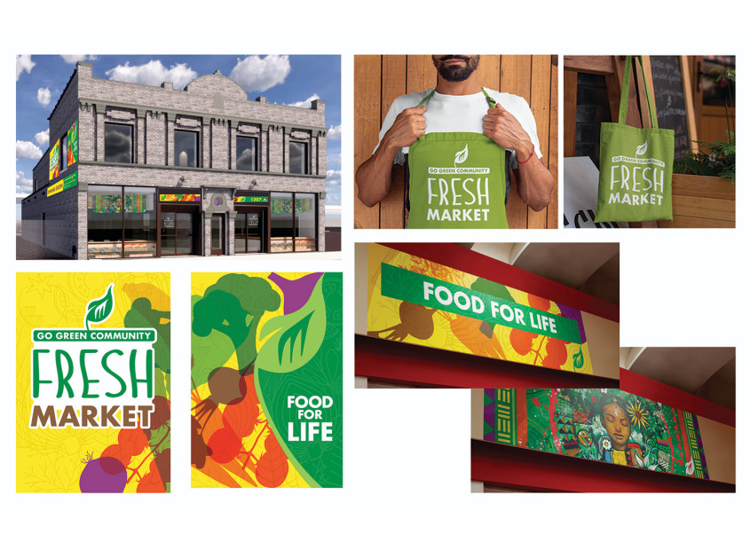 JNJ Creative, LLC Go Green on Racine Fresh Market Identity and Branding