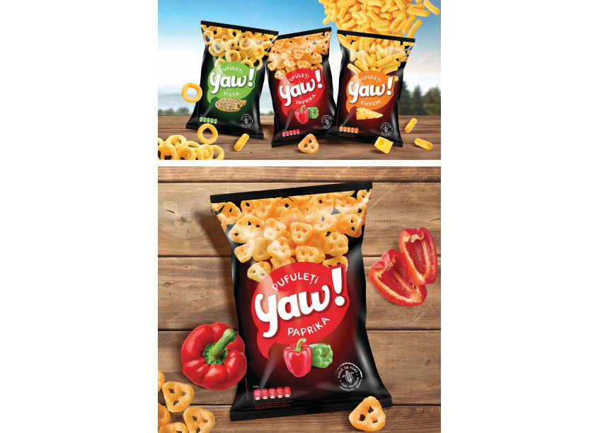 Ampro Brand Charter YAW Corn Curls Packaging Design