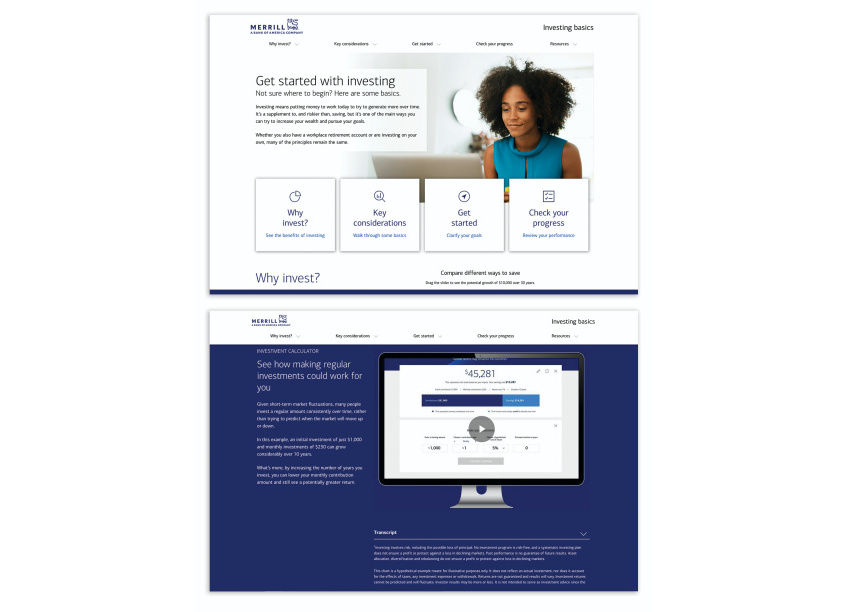 Merrill Investing Basics Microsite by Bank of America, Enterprise Creative Solutions