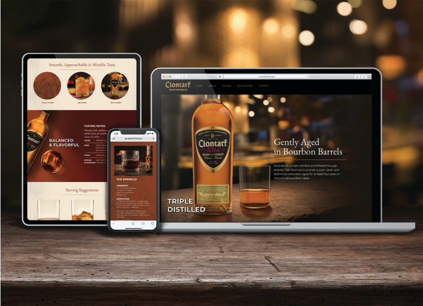 Smith Design Clontarf Irish Whiskey Brand Website