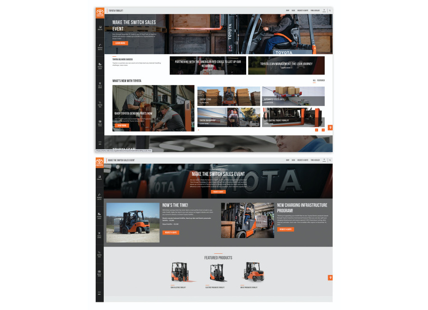 Toyota Forklifts Website by Black Bear Design