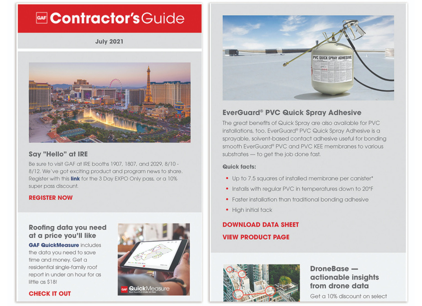 GAF Creative Services Contractor's Guide Newsletter
