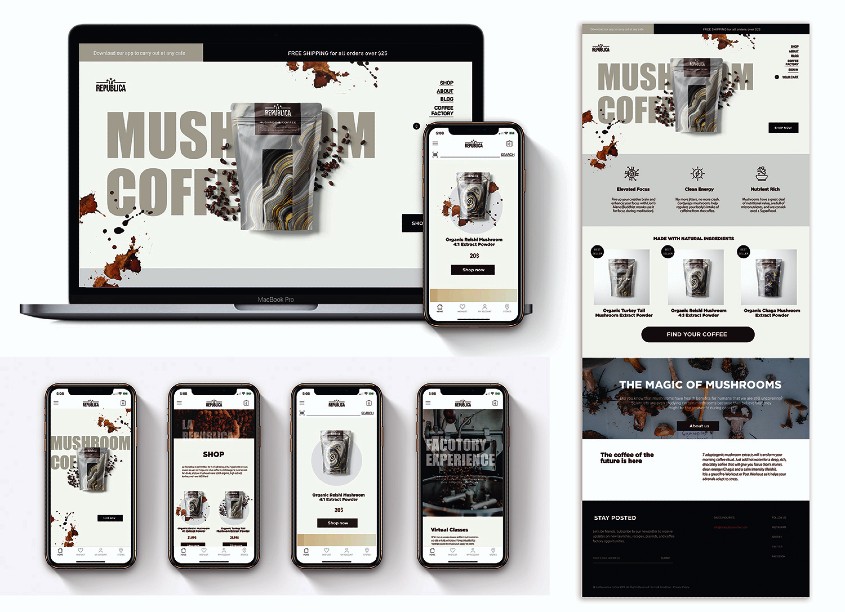 Yuxi Liu, Parsons School of Design LA Republica Coffee Website Design Student Project