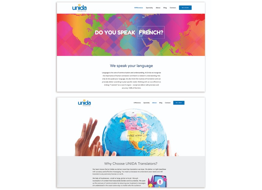 UNIDA Websites + Microsites by Devarj Design Agency, Inc.